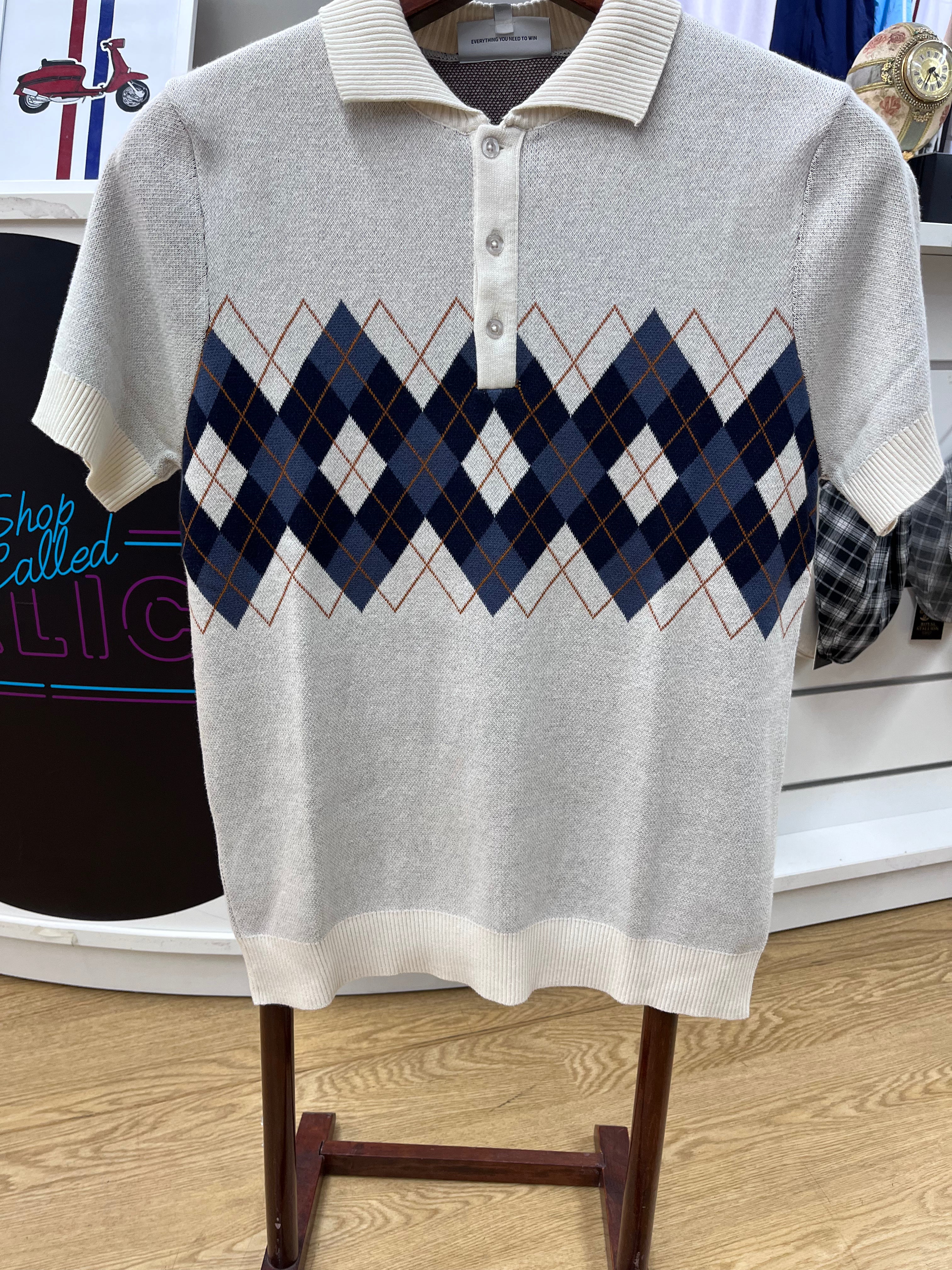 Sergio Tachinni short sleeve knitted polo
