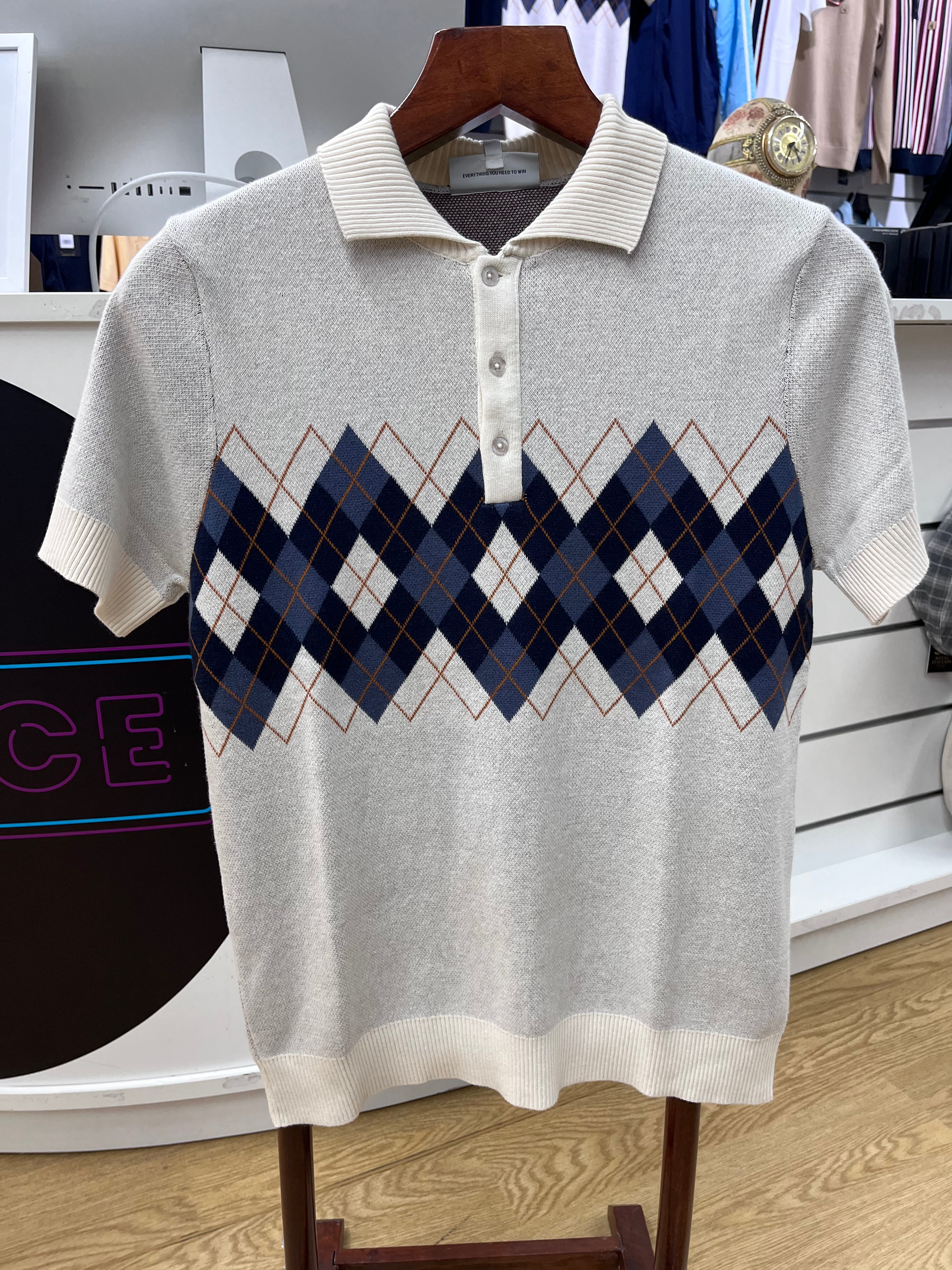 Sergio Tachinni short sleeve knitted polo