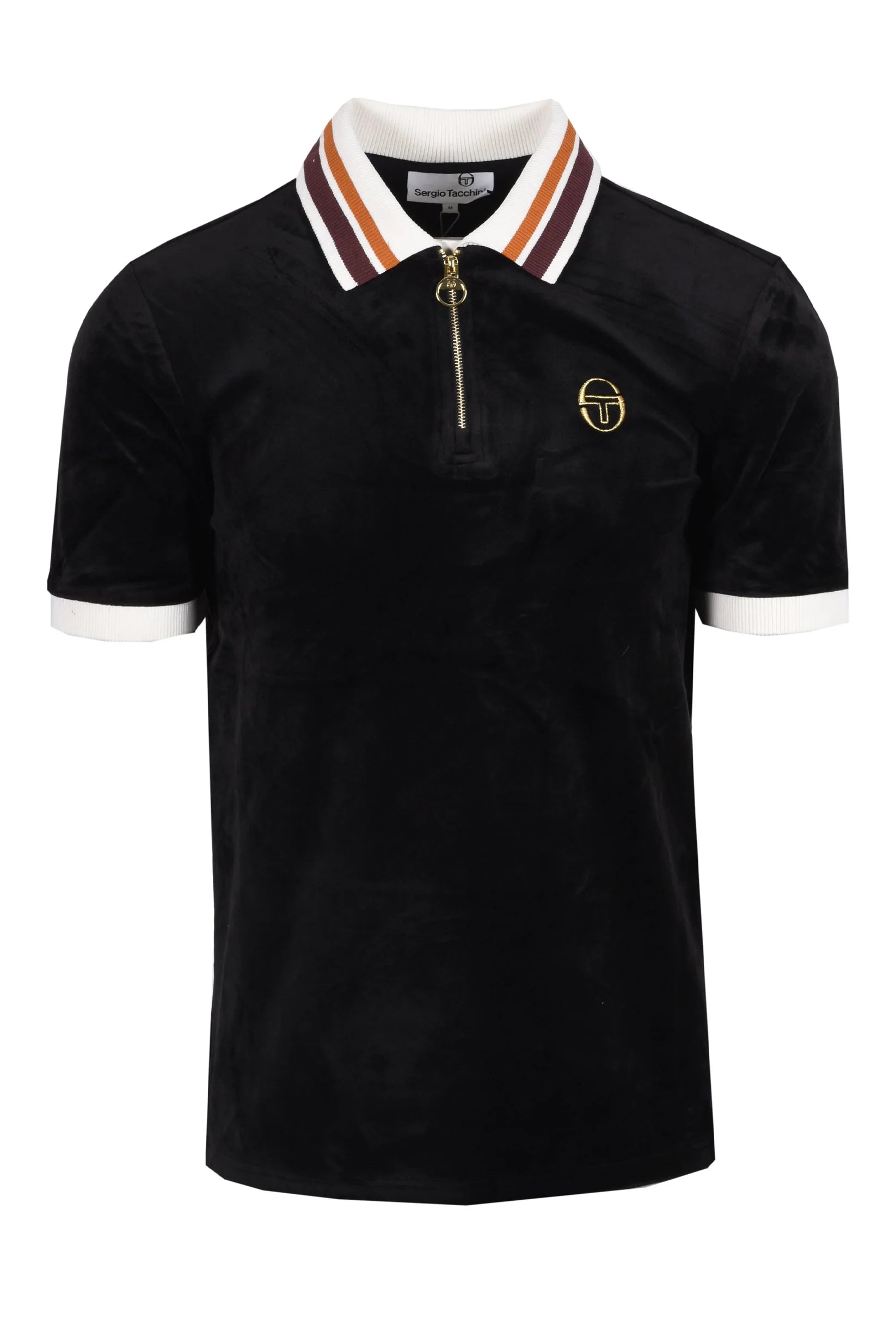 SERGIO TACCHINI MAHONY HALF ZIP VELOUR POLO