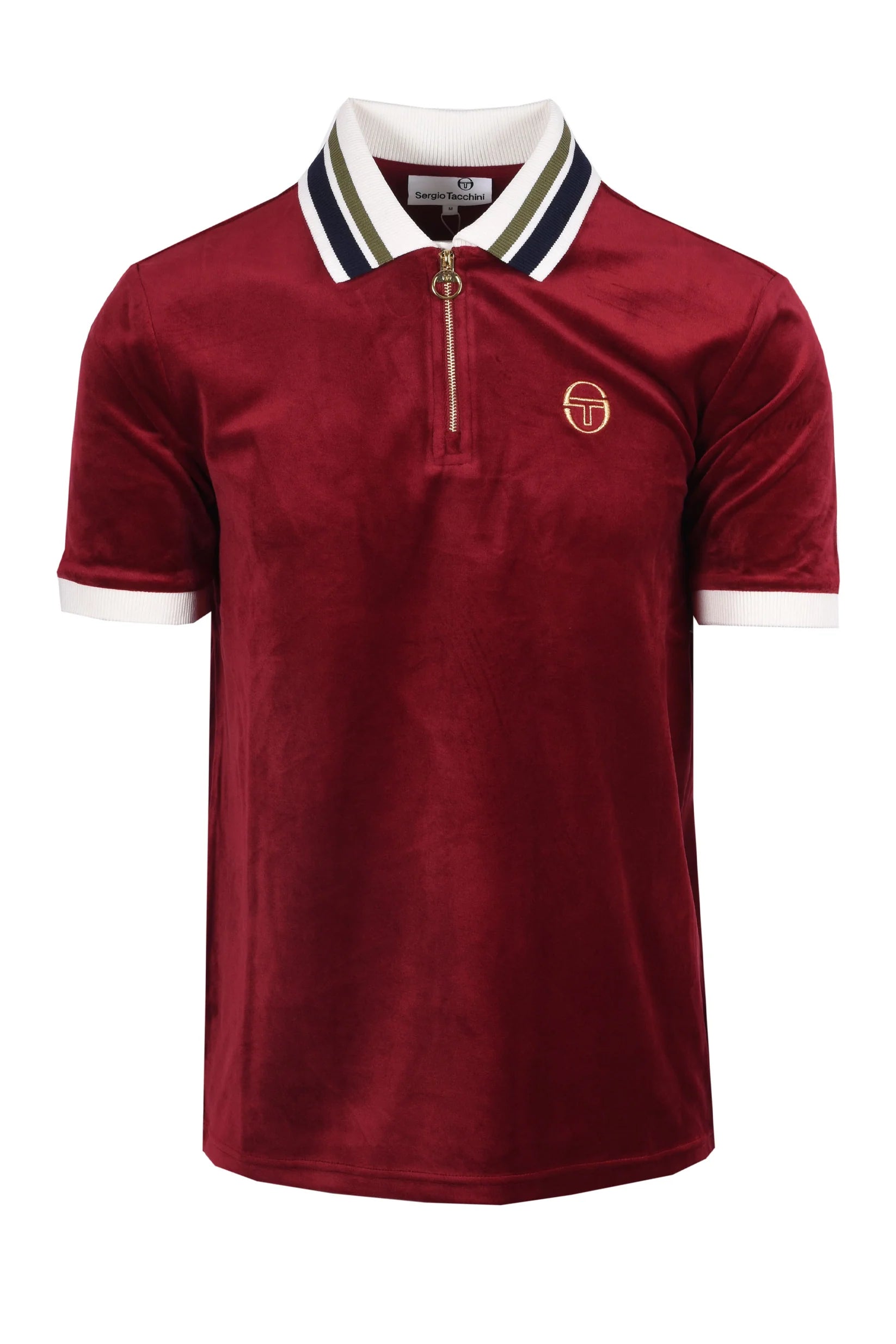 SERGIO TACCHINI MAHONY HALF ZIP VELOUR POLO
