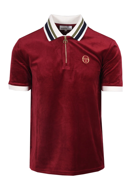 SERGIO TACCHINI MAHONY HALF ZIP VELOUR POLO