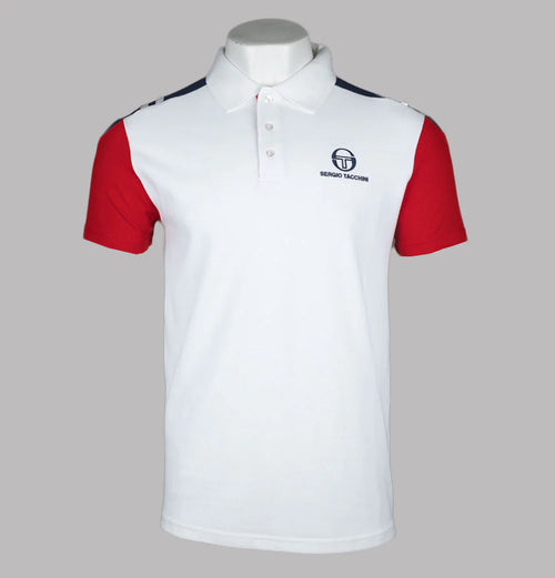 SERGIO TACCHINI DRIVE POLO SHIRT WHITE/ADRENALINE RUSH