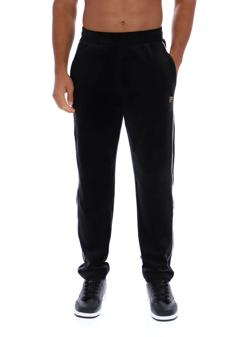 FW25MG016 - STRAIGHT LEG VELOUR PANT WITH PIPING