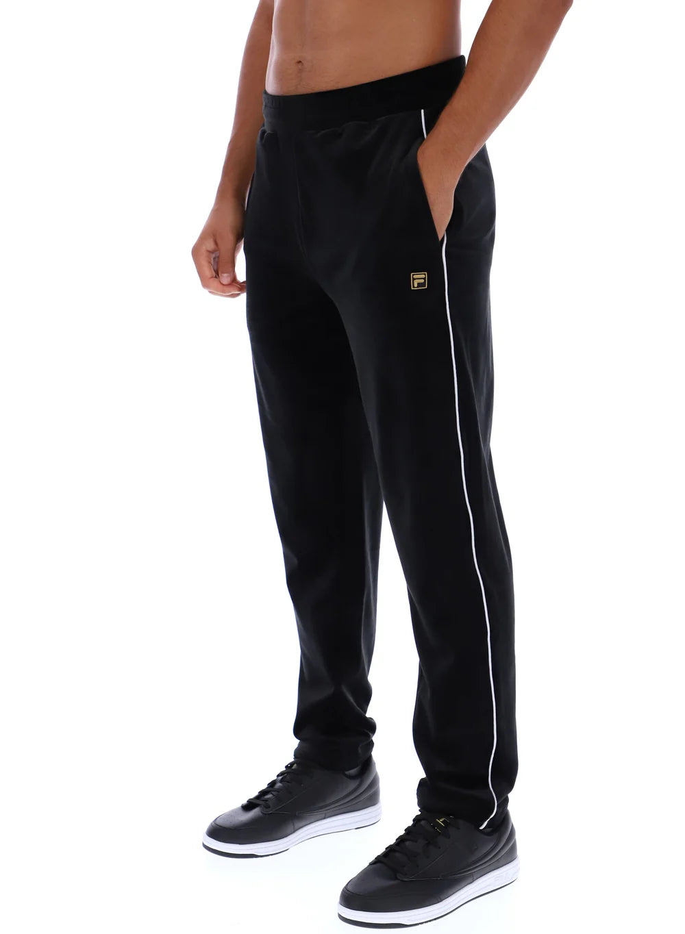 FW25MG016 - STRAIGHT LEG VELOUR PANT WITH PIPING