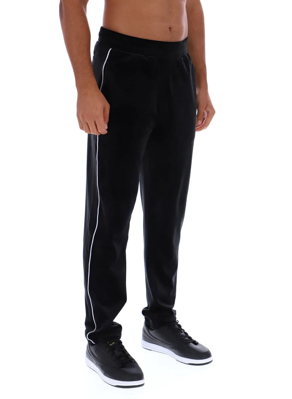 FW25MG016 - STRAIGHT LEG VELOUR PANT WITH PIPING
