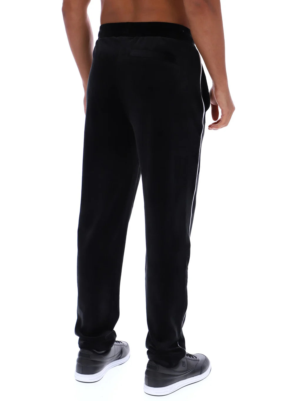 FW25MG016 - STRAIGHT LEG VELOUR PANT WITH PIPING