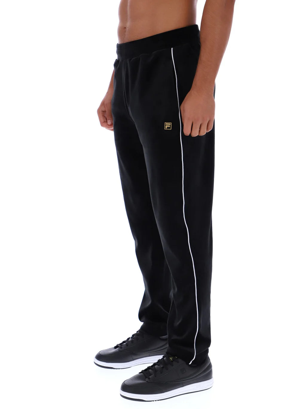 FW25MG016 - STRAIGHT LEG VELOUR PANT WITH PIPING
