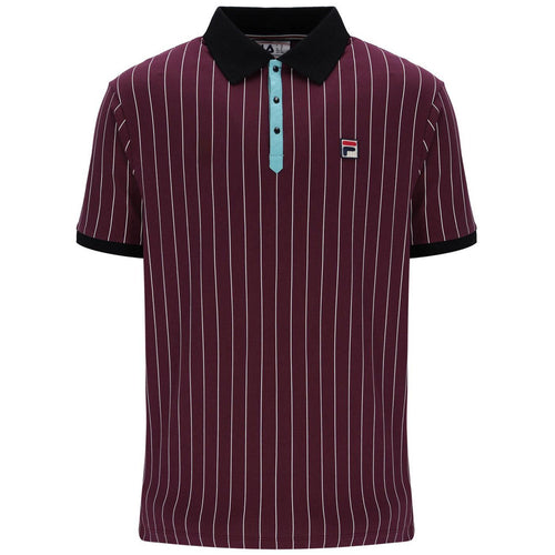 Fila Vintage 70s Pin-Stripe Borg Polo in Fig