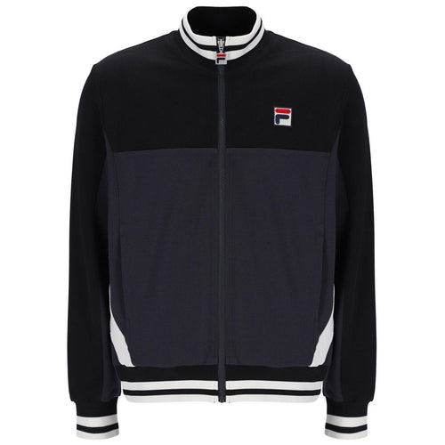 Tiebreaker Fila Vintage Funnel Neck Track Jacket in Black