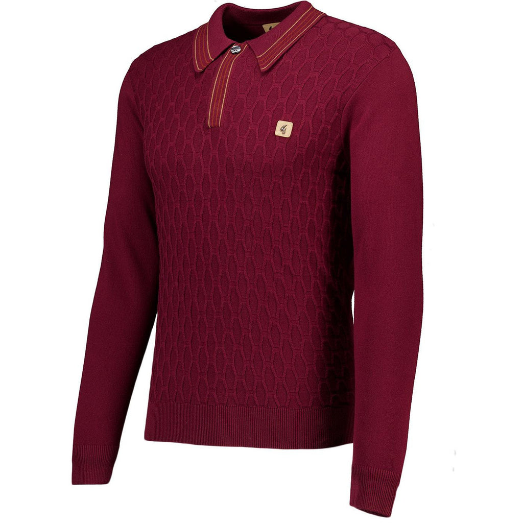 Milton Gabicci Vintage Cable Knit Tipped Polo