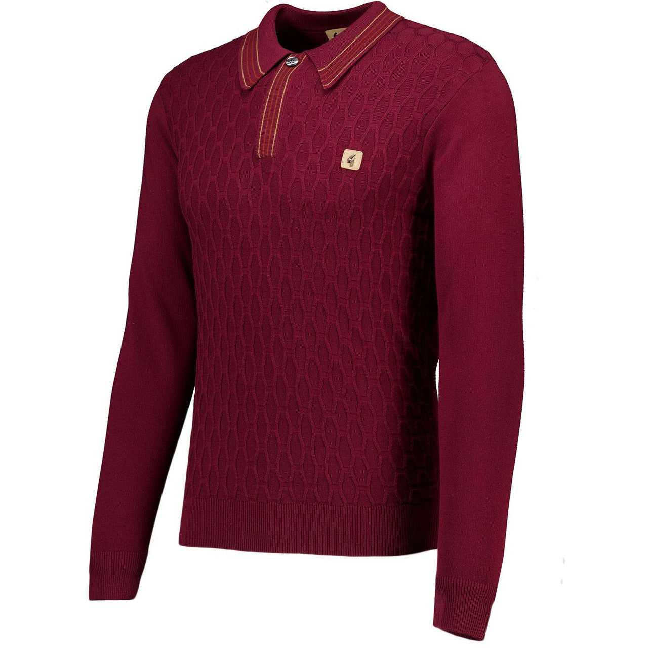 Milton Gabicci Vintage Cable Knit Tipped Polo