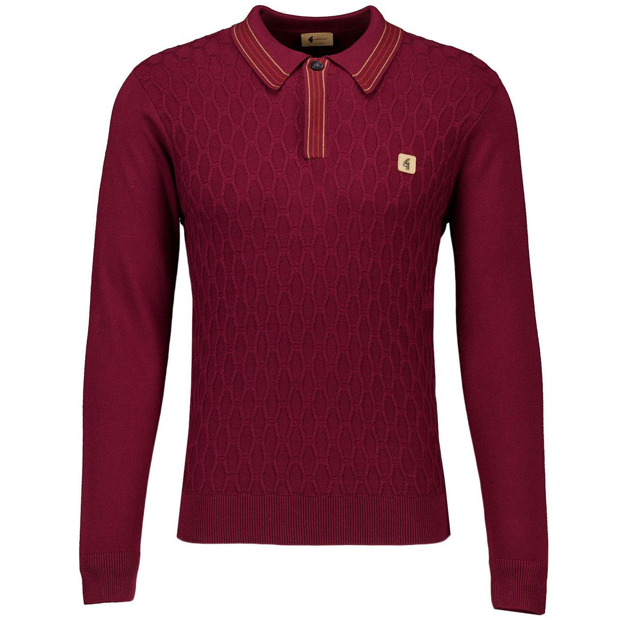 Milton Gabicci Vintage Cable Knit Tipped Polo