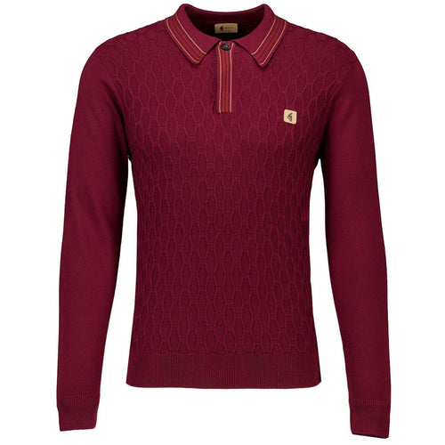 Milton Gabicci Vintage Cable Knit Tipped Polo