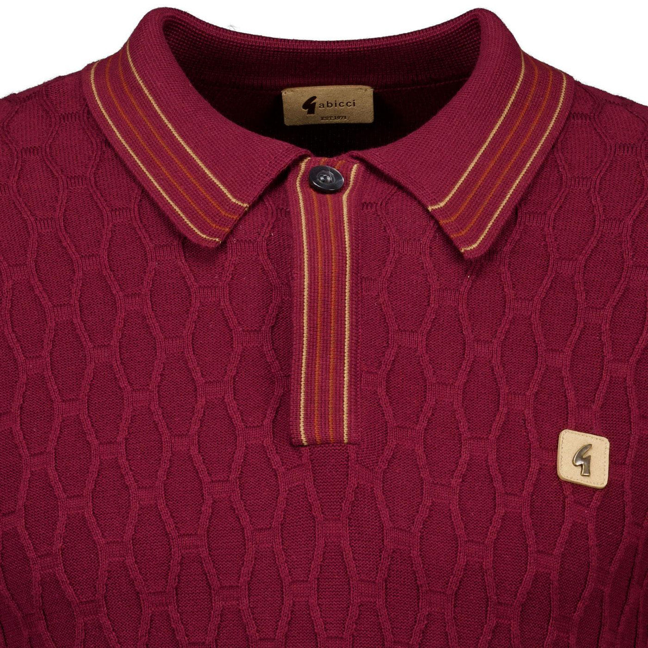 Milton Gabicci Vintage Cable Knit Tipped Polo