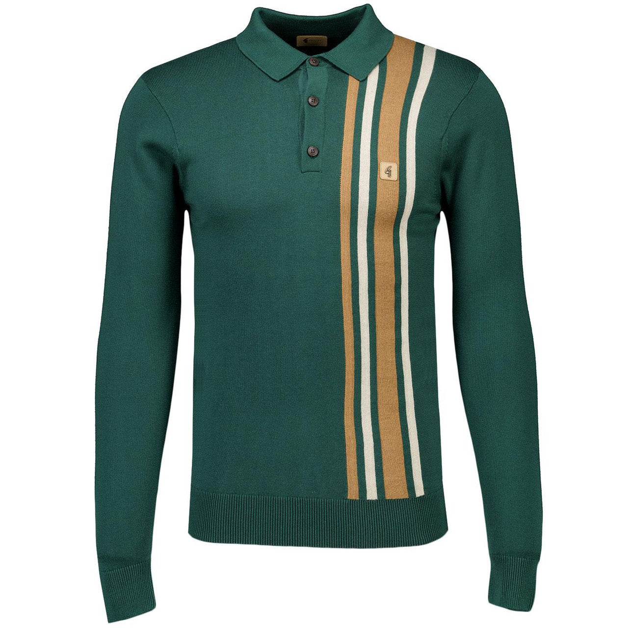 Soda Gabicci Vintage Mod Racing Stripe Polo Ivy