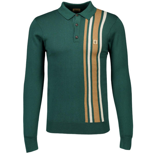 Soda Gabicci Vintage Mod Racing Stripe Polo Ivy