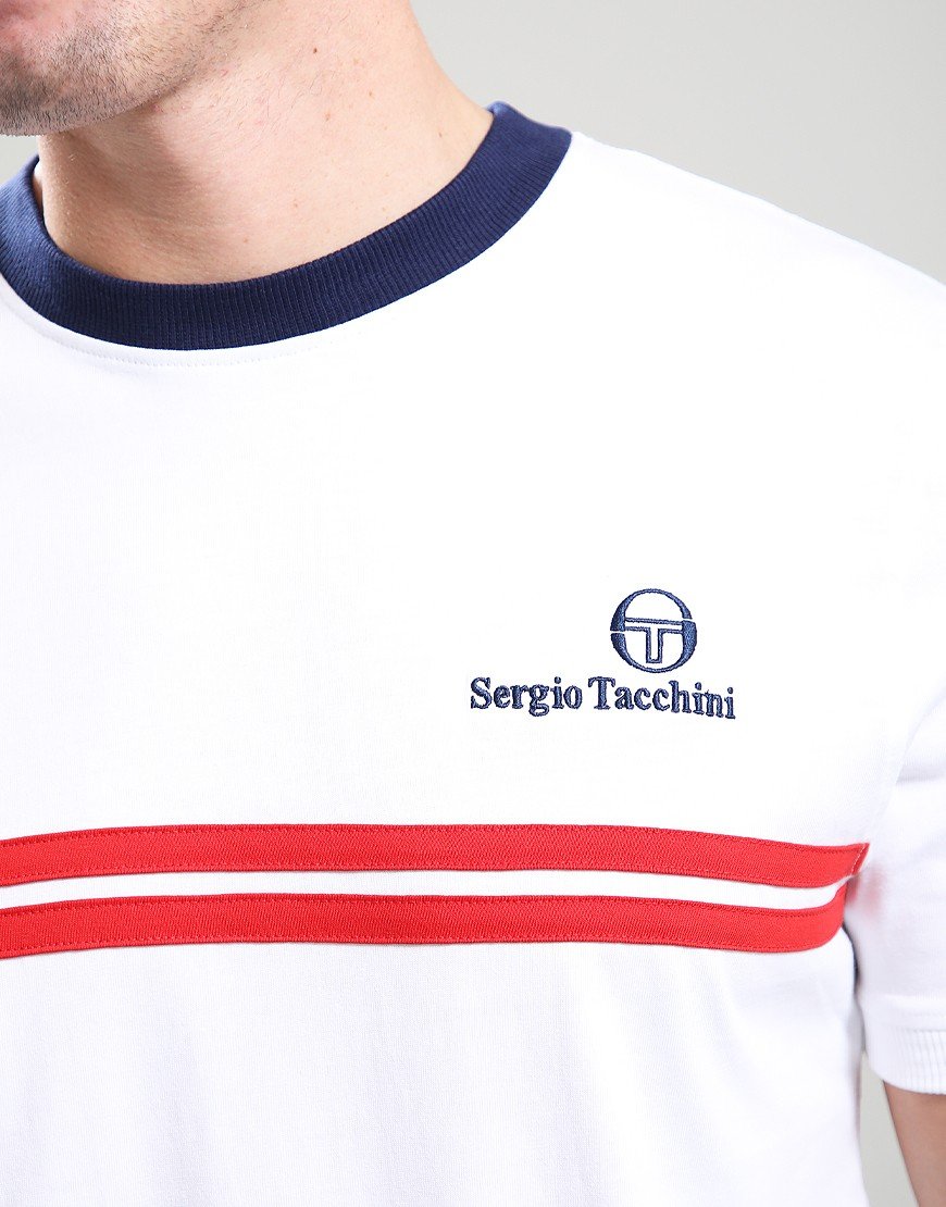 SERGIO TACCHINI NEW SUPERMAC T-SHIRT WHITE/BLUE/ADRENALINE RUSH WHITE