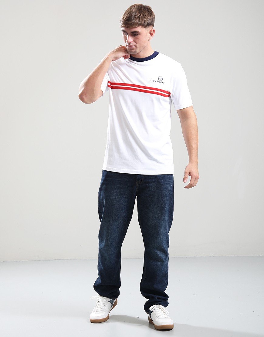 SERGIO TACCHINI NEW SUPERMAC T-SHIRT WHITE/BLUE/ADRENALINE RUSH WHITE